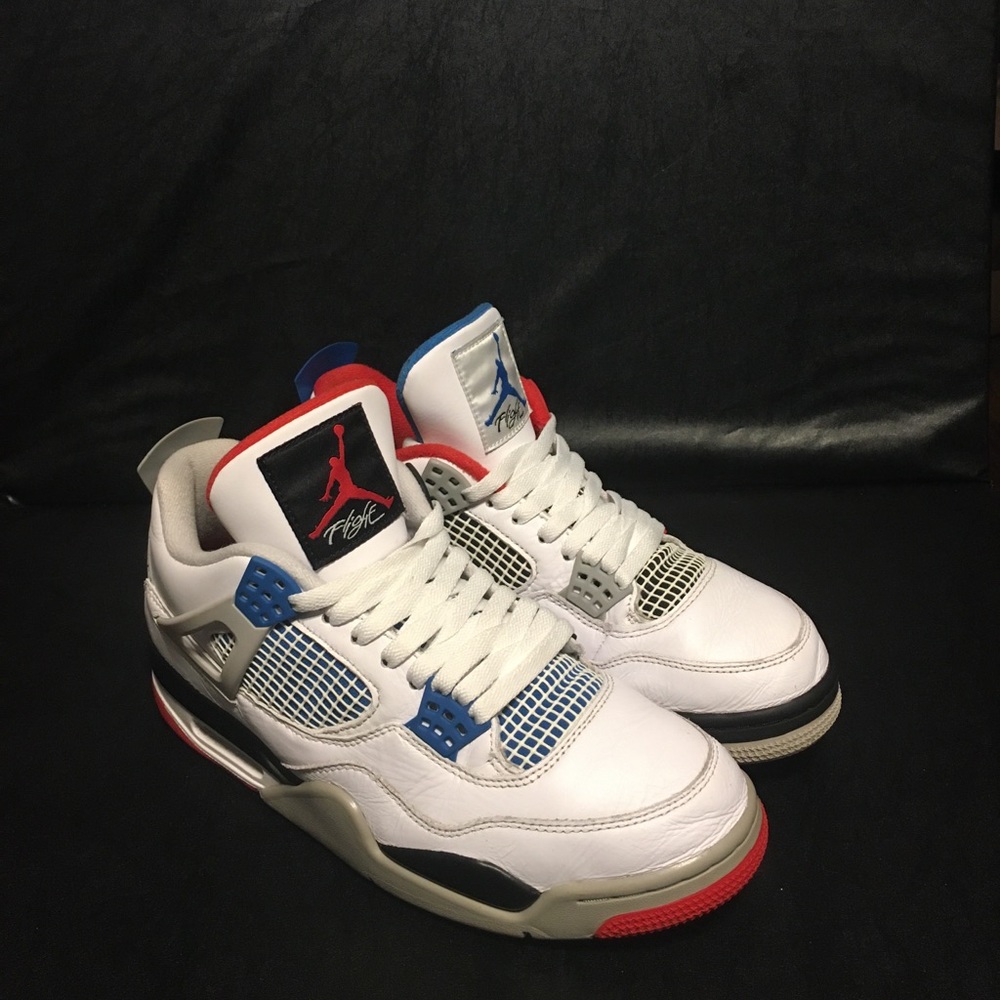 Jordan 4 Retro What The red/white/blue/gray/black